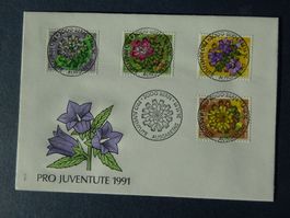 1991 Pro Juventute FDC mit ET-Voll