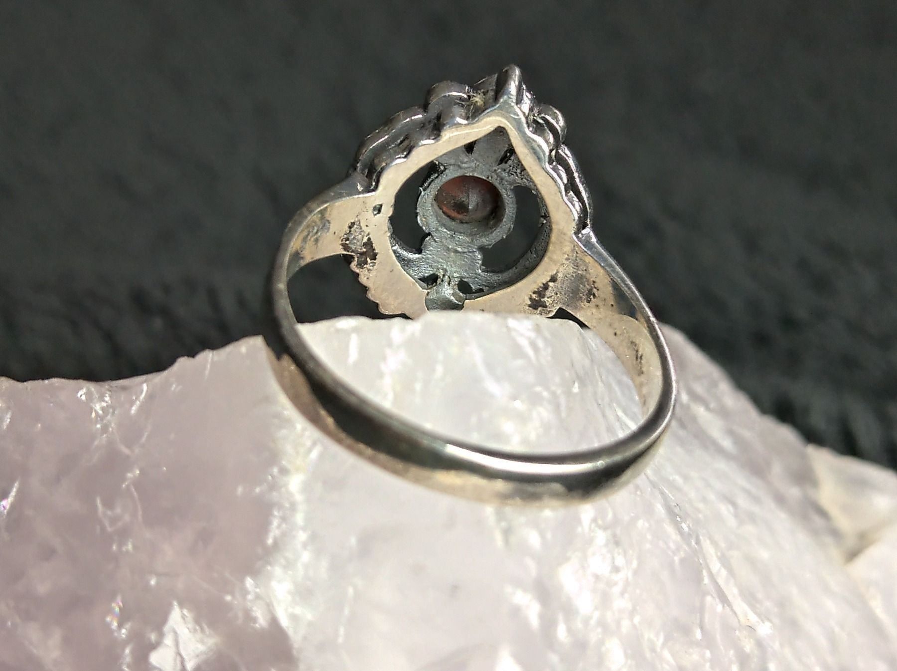Anelli: Ring Silber 925 mit dunkelrotem Stein – Usato da Istighofen venduto da Ringparadies 1