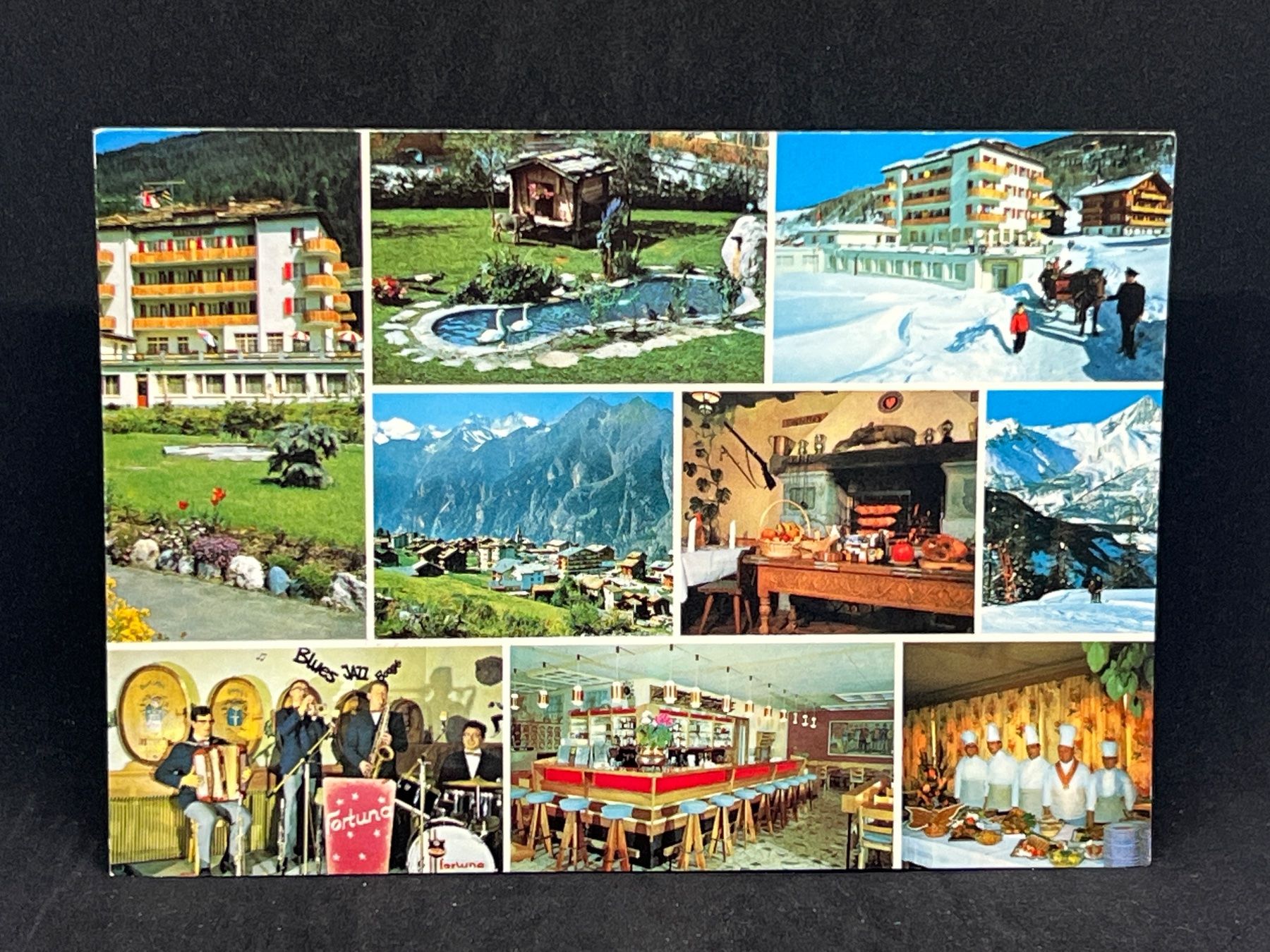 Cartoline postali: Ansichtskarte: Hotels Grächerhof&Schönegg, Grächen – Usato da Widnau venduto da Brusi9