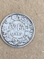 SVIZZERA 1/2  FR MONETA IN ARGENTO 1913 usata - circolata