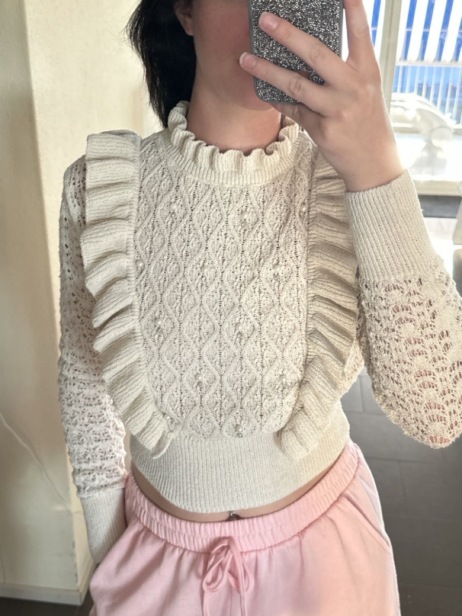 Zara Pulls & Sweat-shirts: Damen Pullover ZARA Creme Grösse M mit Perlen – D'occasion à Zug par a.marryl 2
