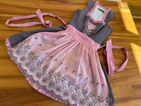 Bezauberndes Country Line Mini Dirndl Gitte in Grau Gr 32/XS