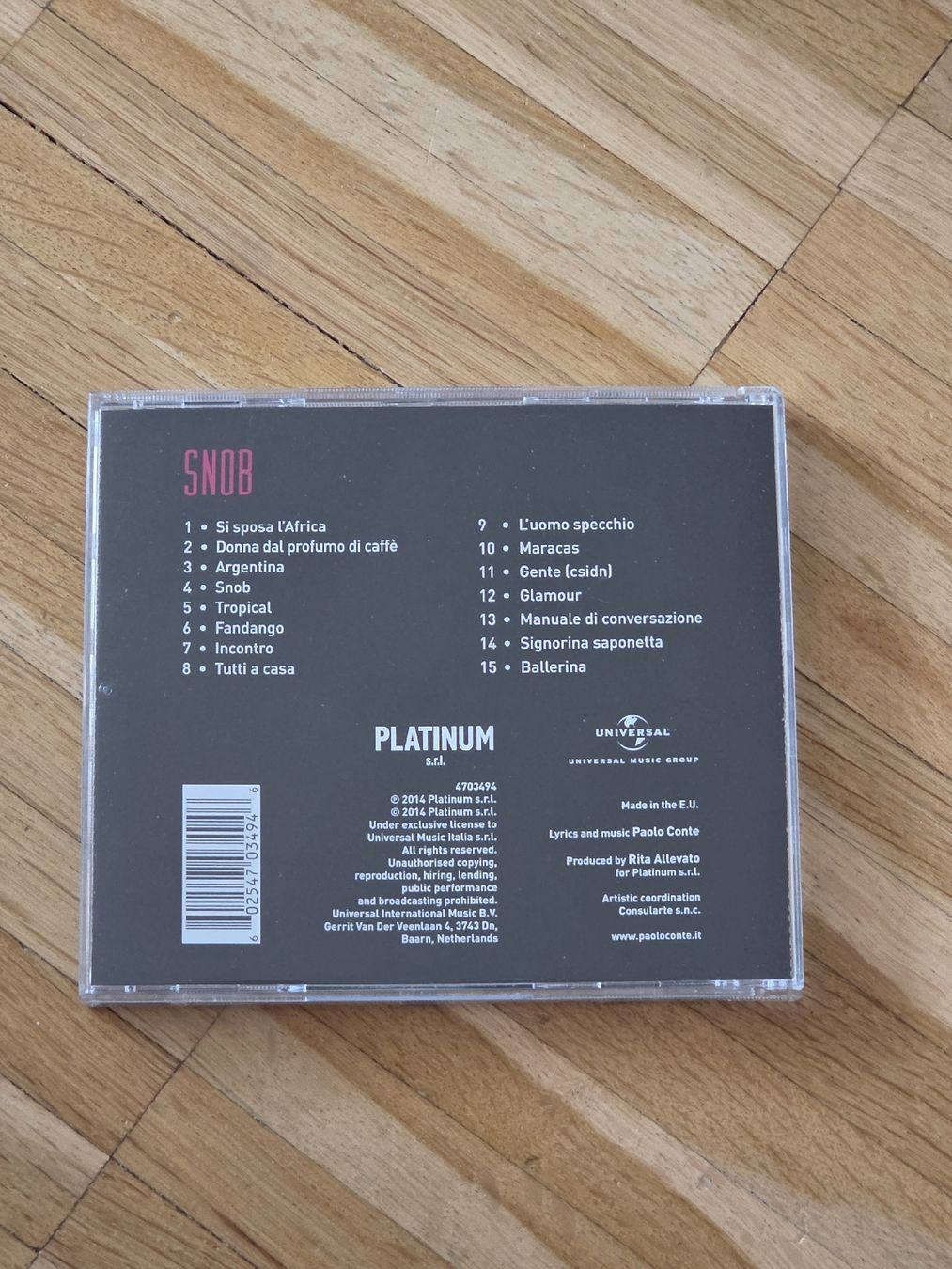 CDs: CD: Paolo Conte: Snob – D'occasion à Aesch BL par immon 1