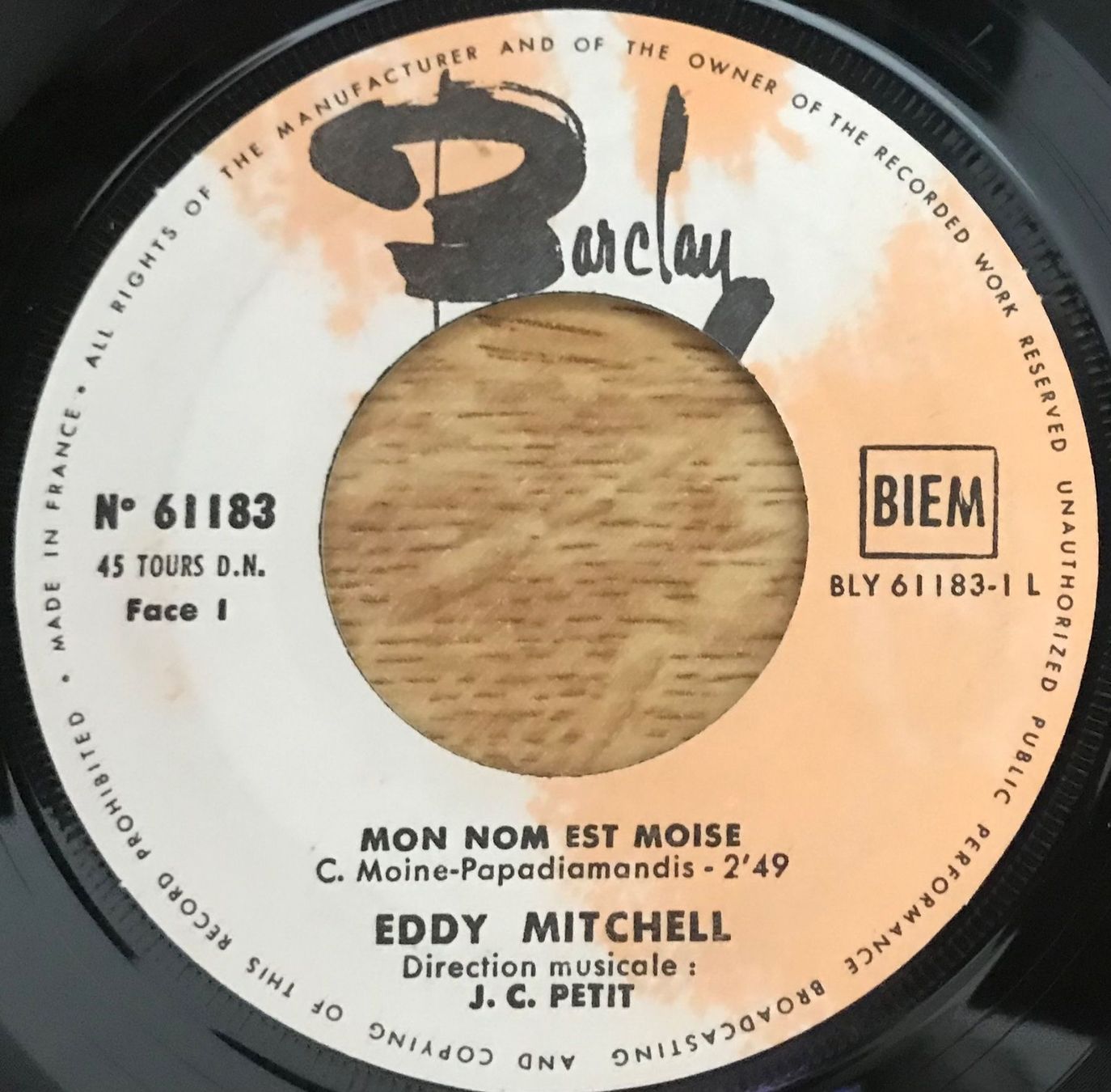 Dischi in vinile: EDDY MITCHELL - MON NOM EST MOÏSE – Usato da Bussigny venduto da vinyl-pas-cher