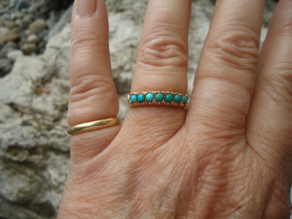 Vintage Ring-Set mit türkisfarbenem Zirkonia main image 0