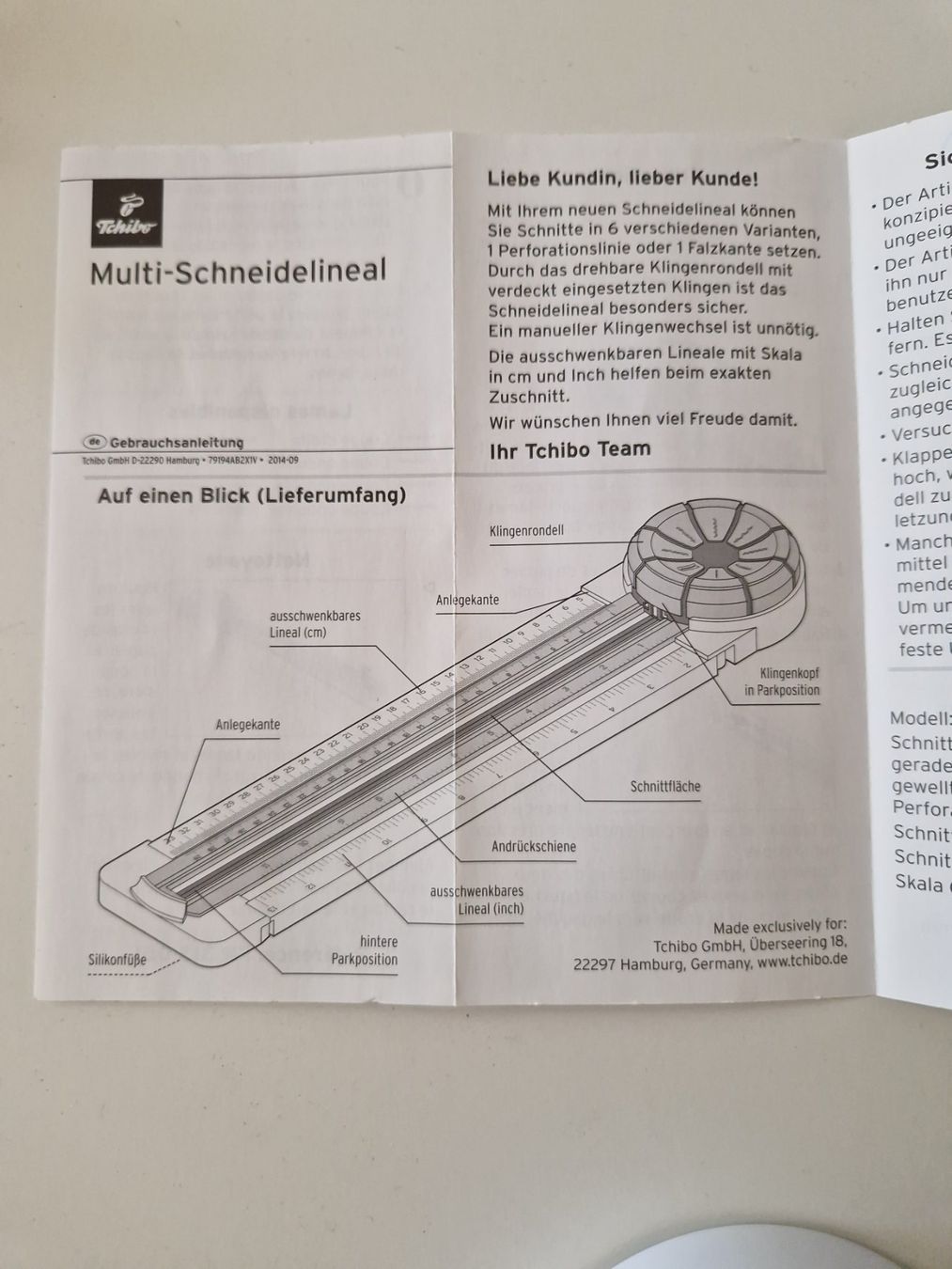 Sonstiges Schreiben & Zeichnen: Tchibo Multi-Schneidelineal – Neu (gemäss Beschreibung) aus Uster von -FPS- 3