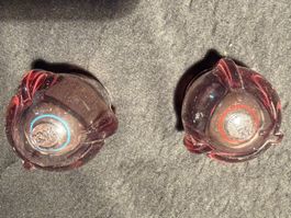 2 Wasserhahn Drehgriffe lila Kunststoff gebraucht