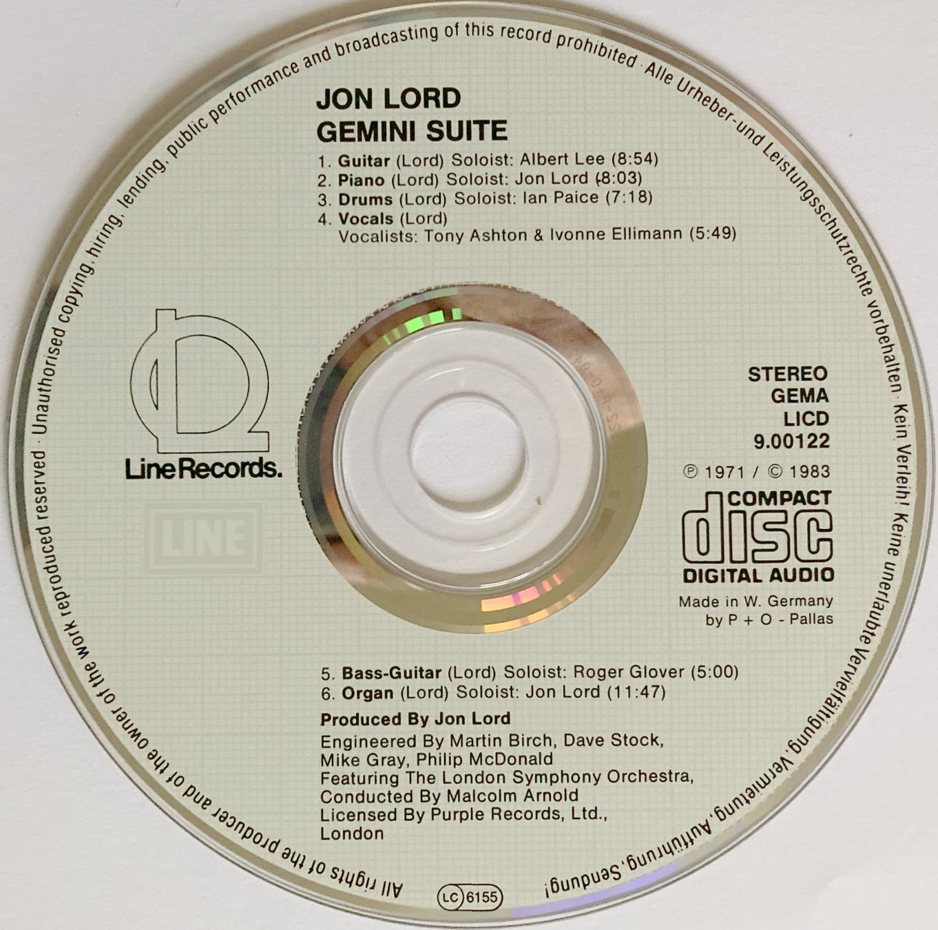 CDs: DEEP PURPLE / JON LORD / LONDON SYMPHONY ORCHESTRA - GEMINI – Gebraucht aus Bottens von hotter-than-hell 2