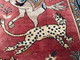 Qom mit Seide 218x144cm Teppich handgeknüpft sauber