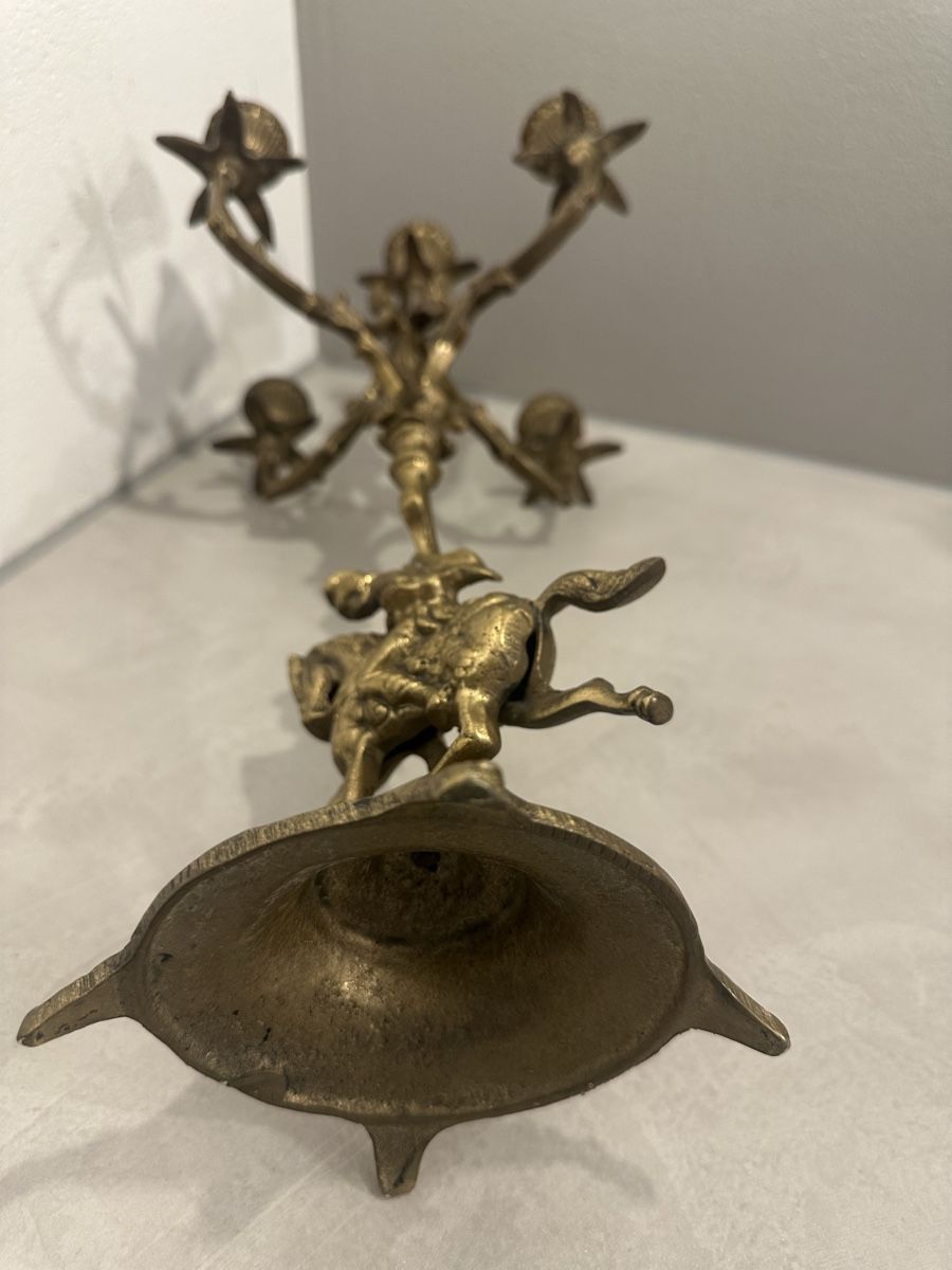 Portacandele: Antiker Messing-Kerzenständer mit Reiterfigur – Usato da Nebikon venduto da Bogdan_Antikes 5