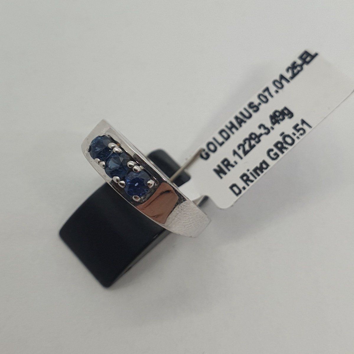 Anelli: Echt 18K Gold - Saphir Ring – Usato da Luzern venduto da Luzern-Goldhaus 1