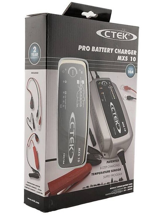 Caricabatterie CTEK MXS 10 - 12V 10A, Desolfatore, Modalit&agrave; AGM E Ricondizionamento, Per Auto E Barche