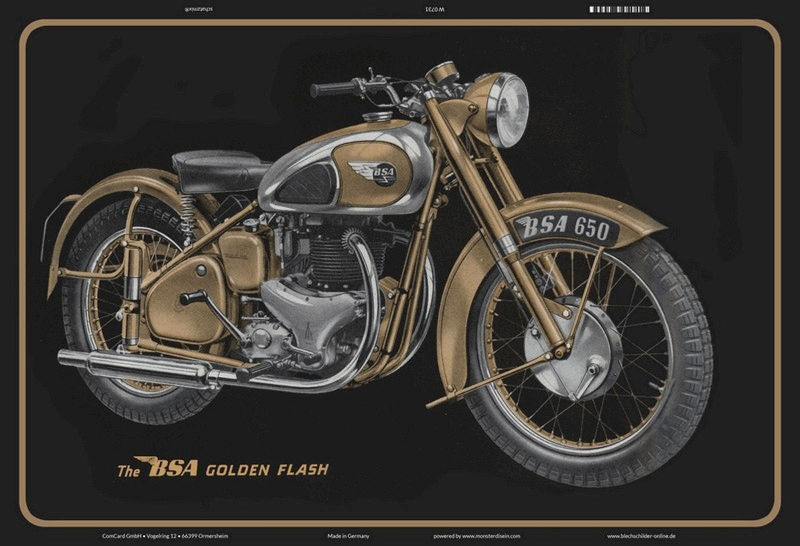 Insegne: Blechschild-BSA-THE GOLDEN FLASH BSA 650 – Nuovo e nell'imballaggio originale da Rupperswil venduto da big-one-sale