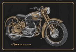 Blechschild-BSA-THE GOLDEN FLASH BSA 650