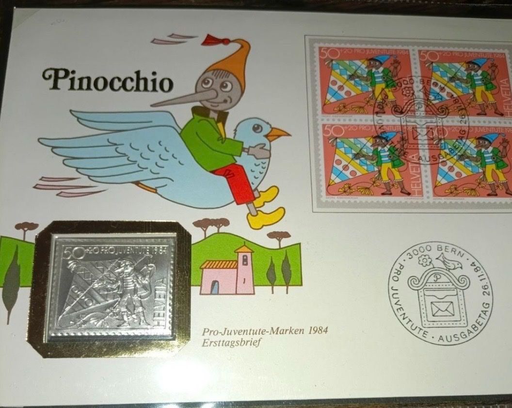 Tutti i francobolli: PINOCCHI Silberbriefmarke 999 – Usato da Attelwil venduto da World_of_Comics