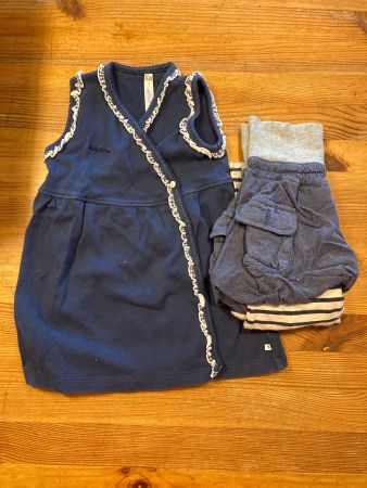 Gr80 🌼🌸 Set Mädchenkleidung: Kleid + Rock / leggins