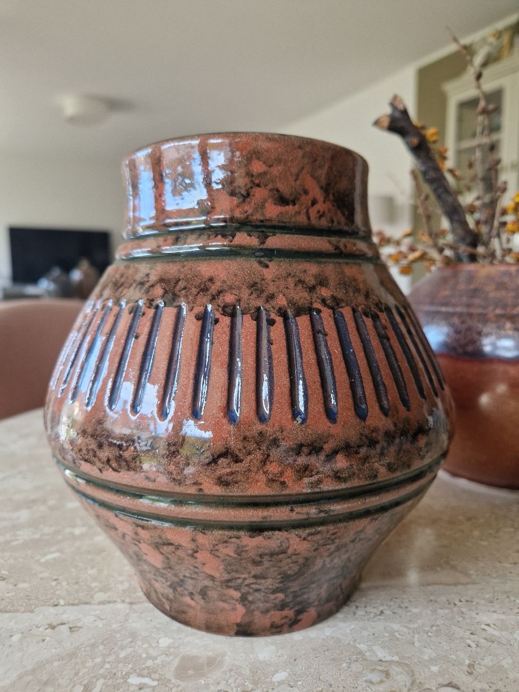 Vasi & Recipienti: Wunderschöne Vintage Vase in braun – Usato da Obfelden venduto da Vintage-to-go 1