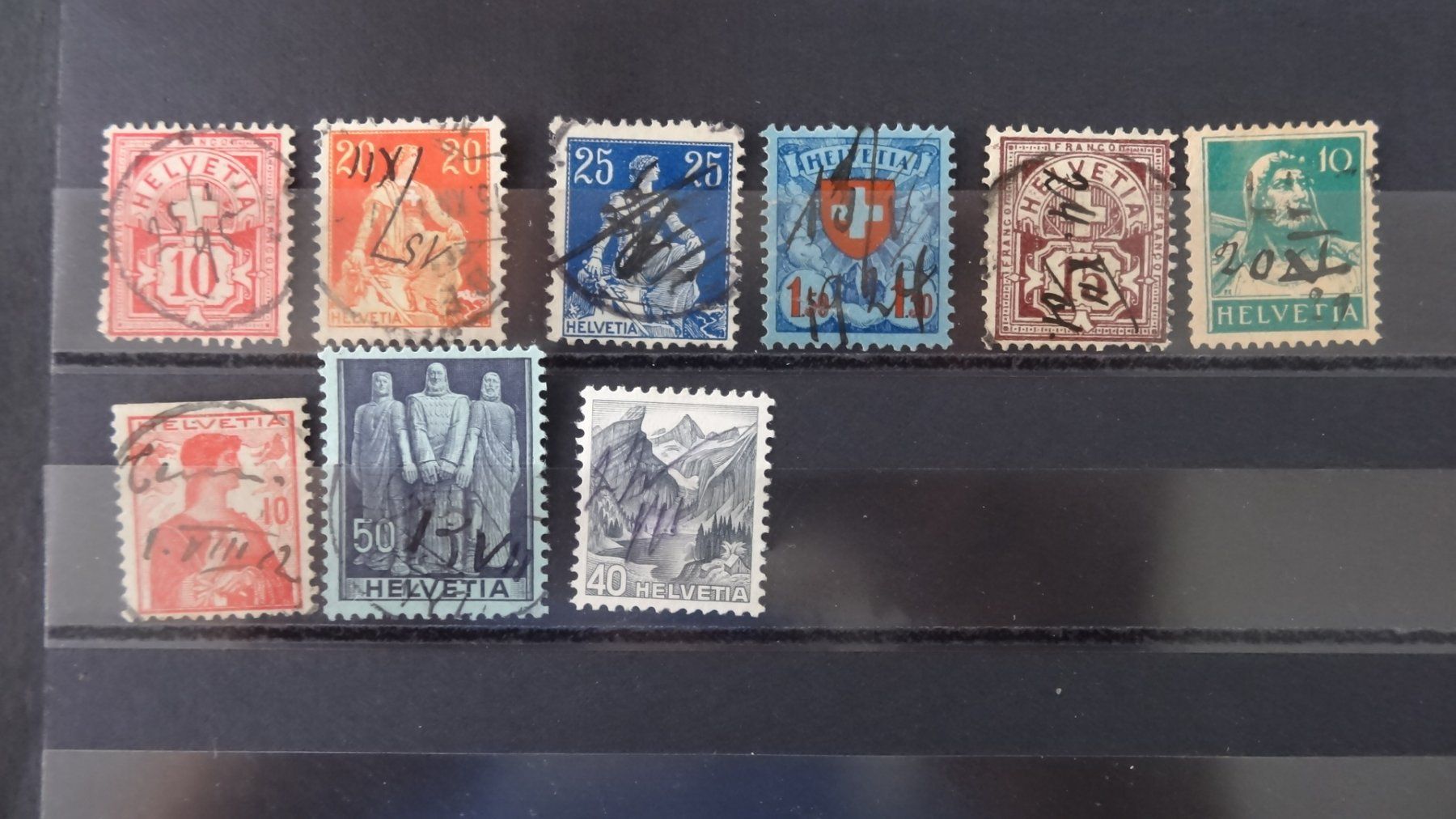 Alle Briefmarken: Lot Handentwertungen 9 Werte   177 – Gebraucht aus Anwil von zuggi57