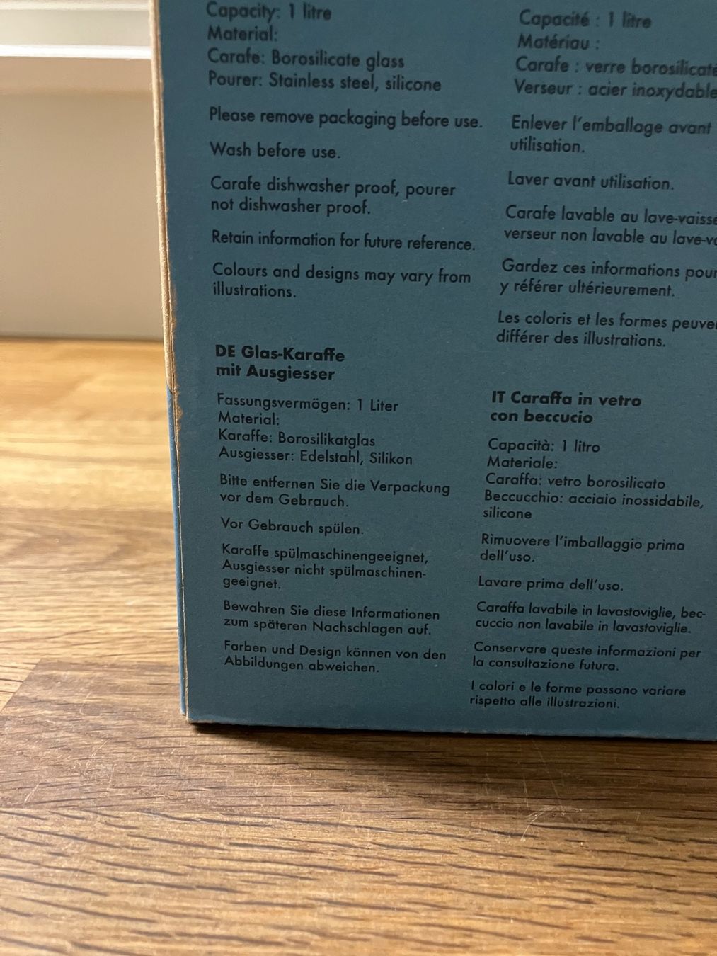 Karaffen: Neue Glaskaraffe 1 Liter – Neu und originalverpackt aus Madiswil von Christanne 2