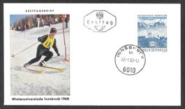 Österreich FDC 1257 Winteruniversiade Innsbruck 22.1.1968