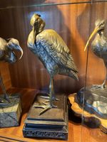 bronze rheier, japan , meiji, original antik