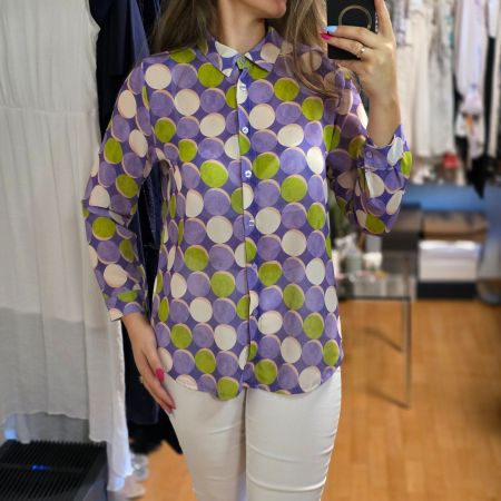 Bunte Vintage Bluse – leicht & elegant, Italien