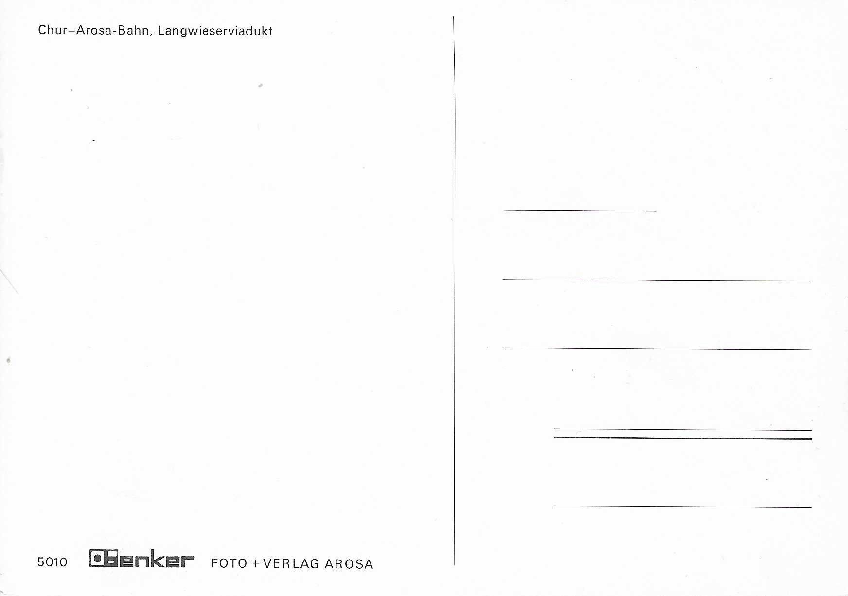 Cartoline postali: Chur-Arosa-Bahn Langwieserviadukt – Nuovo (secondo la descrizione) da Rothrist venduto da Stranglehold 1
