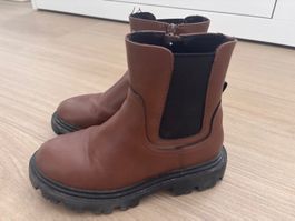 Bottines fille marron simili cuir 32