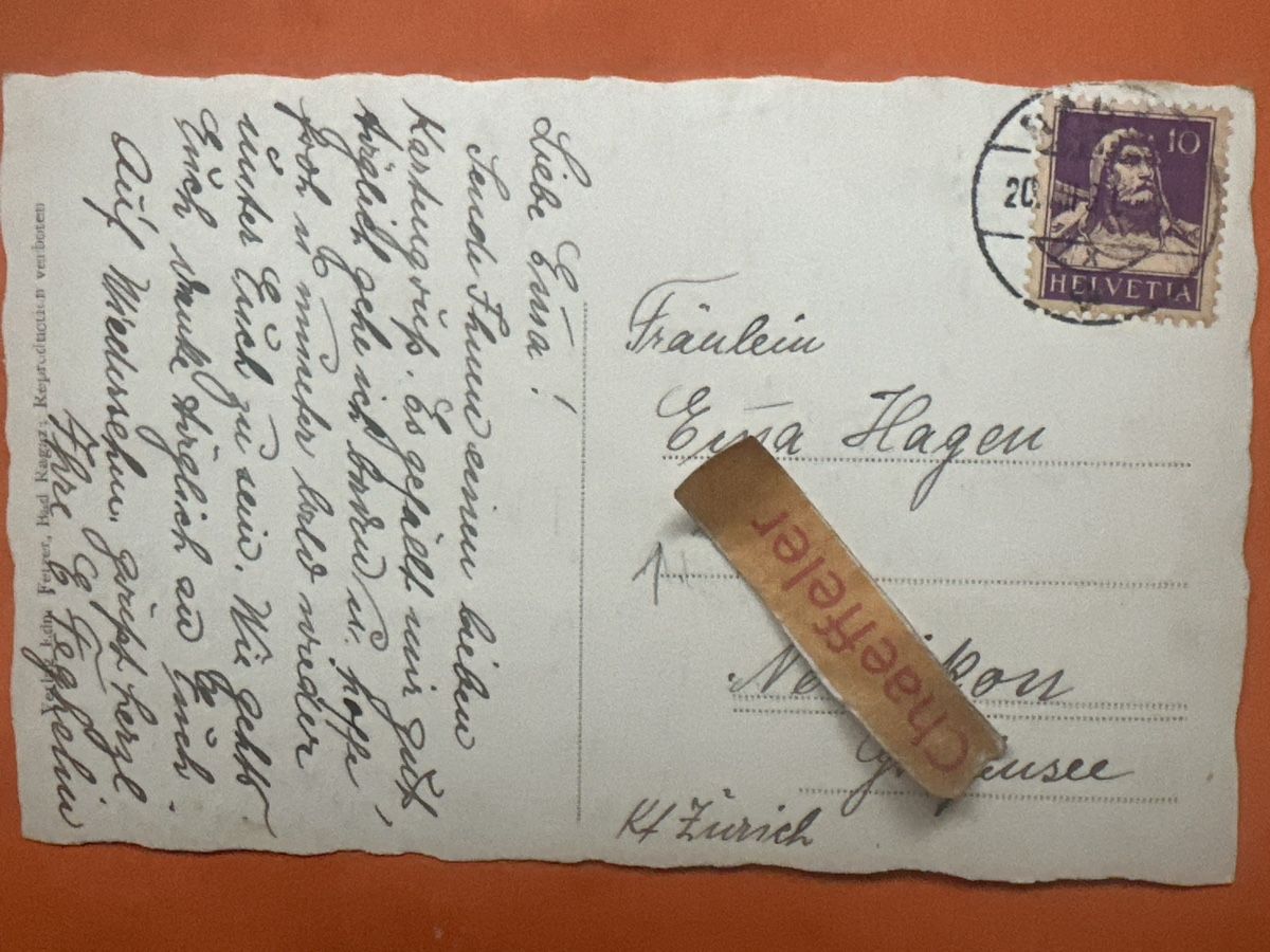 Cartoline postali: Alte Ansichtskarte "Weg nach Bad Pfäfers" um 1934 – Usato da Zürich venduto da Chaeffeler 1