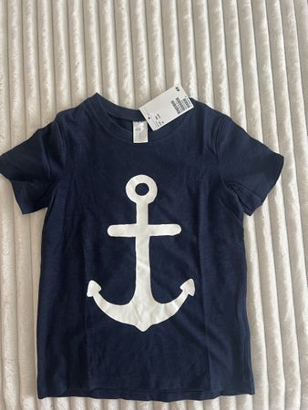 H&M T-SHIRT NAVY ANKER NEU GR 104