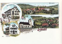 Gruss aus Schlatt - (Lithoansicht um 1900.  keine AK !)