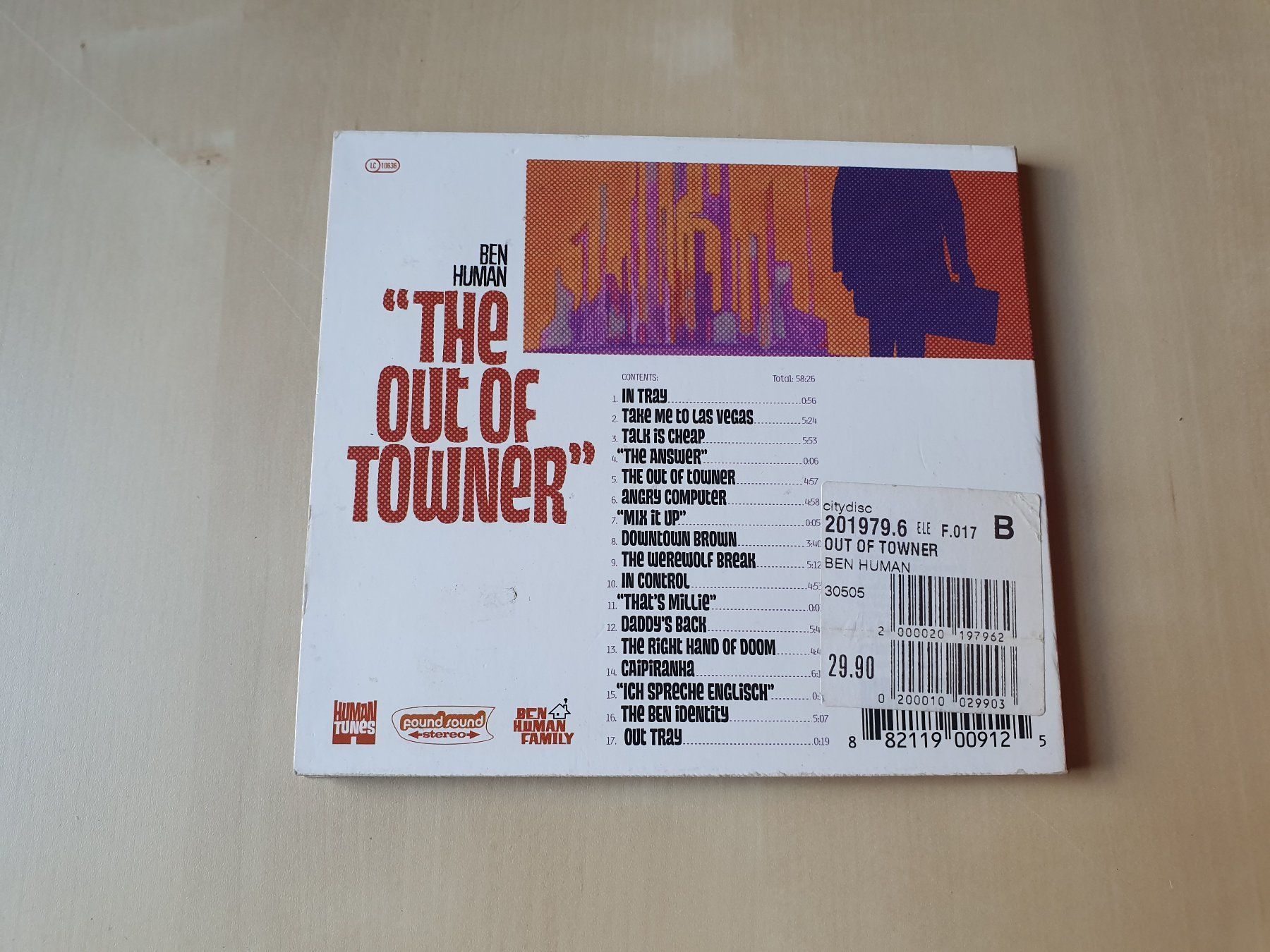 CD: Ben Human out of Towner – Usato da Stansstad venduto da collectorsshop 1