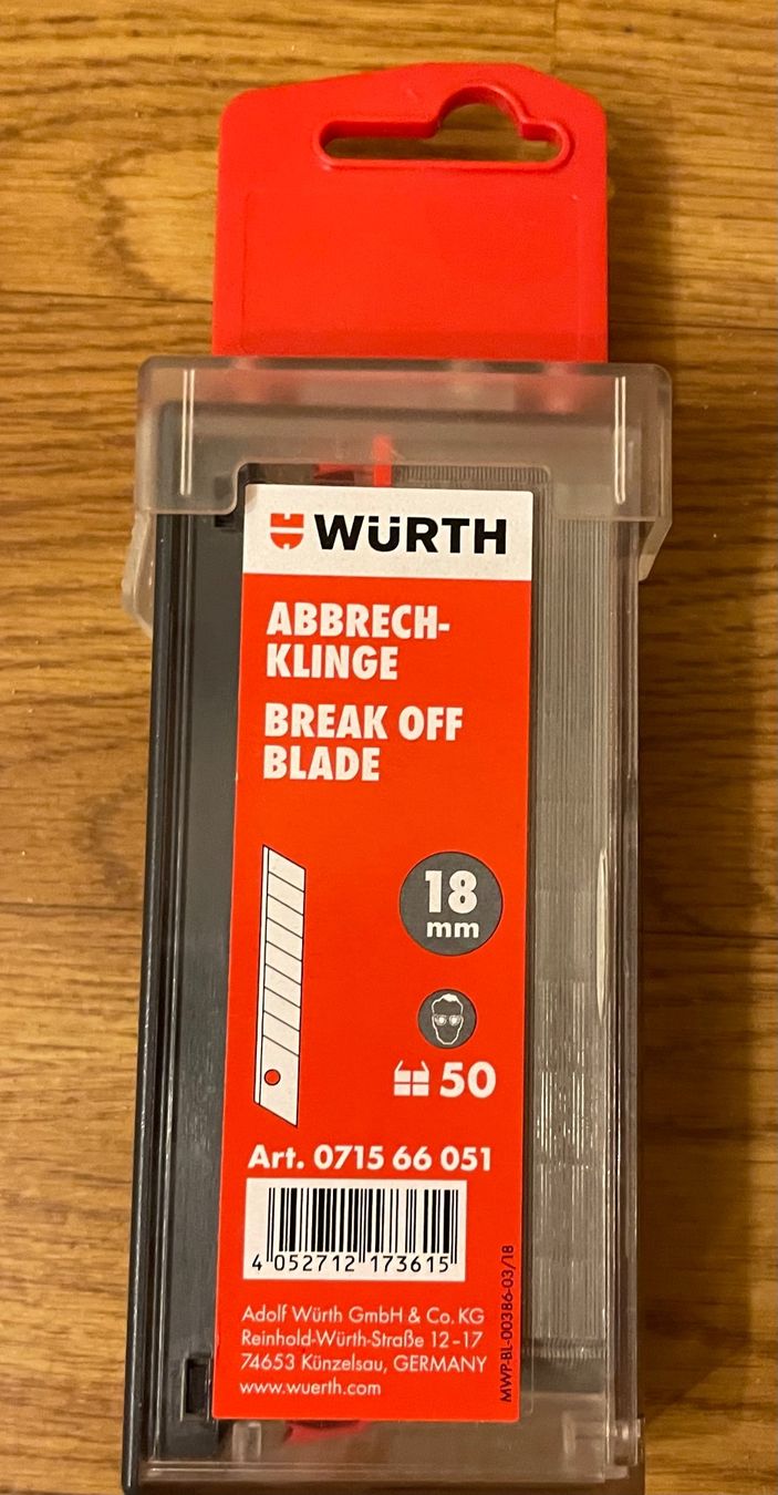 Würth Alle Werkzeuge: Messerklingen - Würth Abbrechklingen – Neu und originalverpackt aus Luzern von Bolle2012 3