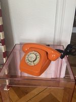Drehscheibentelefon orange 70er Jahre Vintage Retro Telefon