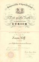Urkunde Militär Oberst Wolff Waffenkommandant Geniecorps1861