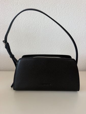 Handtasche schwarz strukturiertes Leder