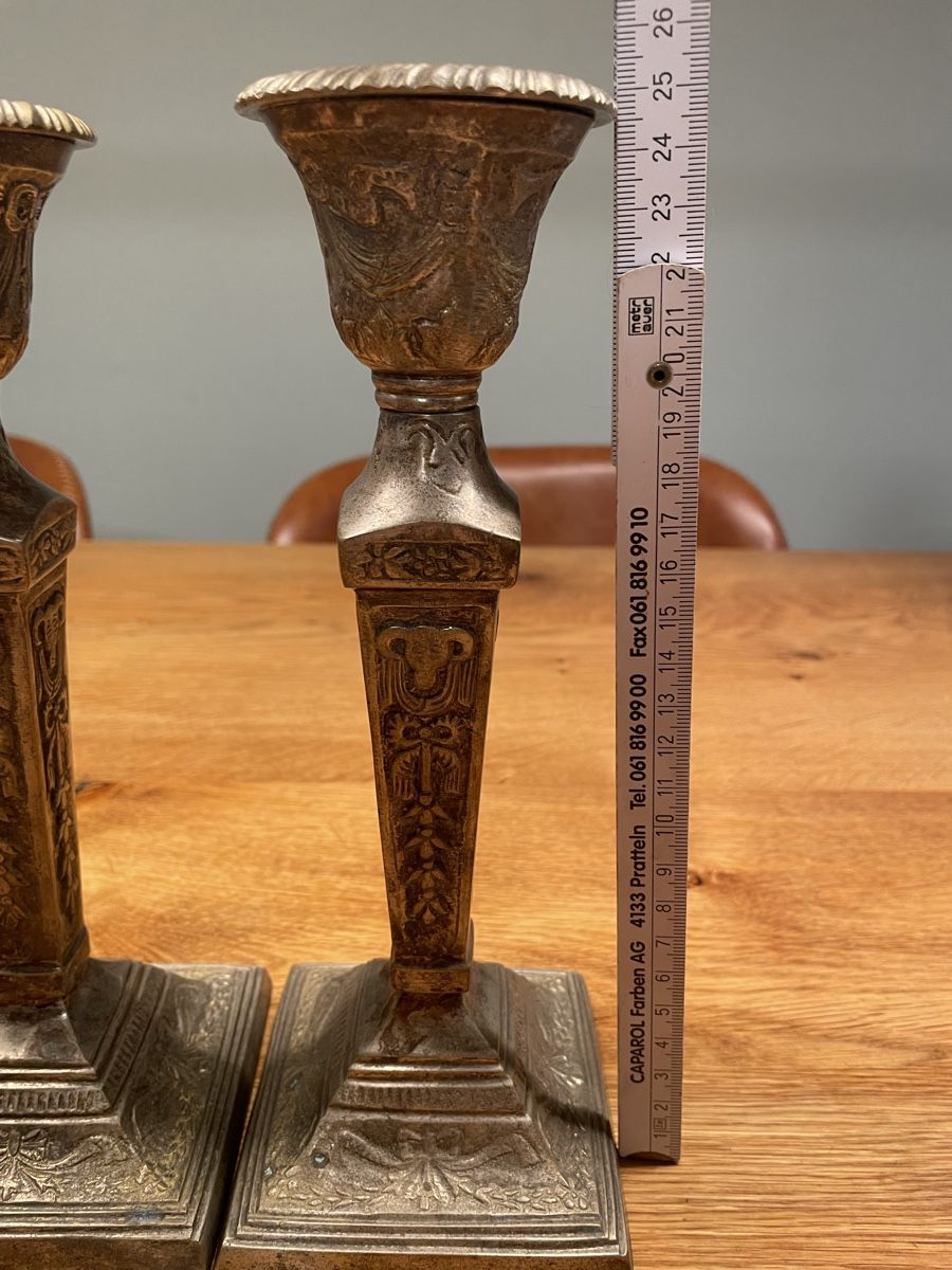 Bougeoirs: 2x Kerzenständer, antik Messing oder Bronze – D'occasion à Niederbüren par poschti 1