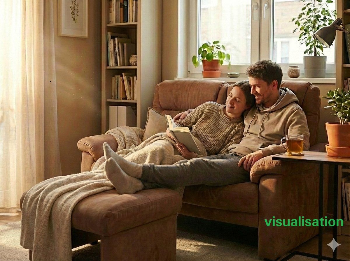 Divani: Sofa Wildleder-Sofa mit Fuss-Schemel – Usato da Zürich venduto da danihell 1