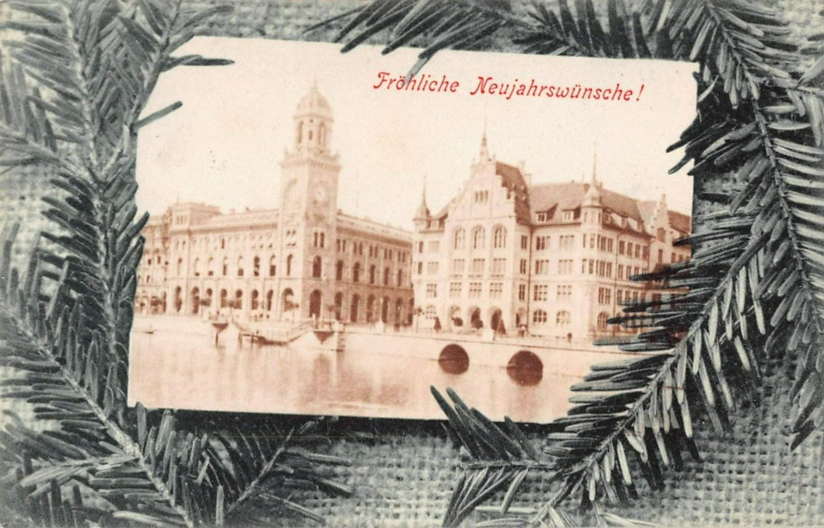 Ansichtskarten: Gruss aus ZÜRICH POST, STADTHAUS 1905 - uralter Ansichtskart – Gebraucht aus Winterthur von SchatzchischtliWinti