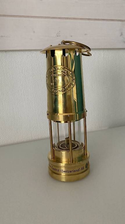 Lampen: E. Thomas & Williams Grubenlampe aus Messing – Neu (gemäss Beschreibung) aus Untereggen von Fgga 1