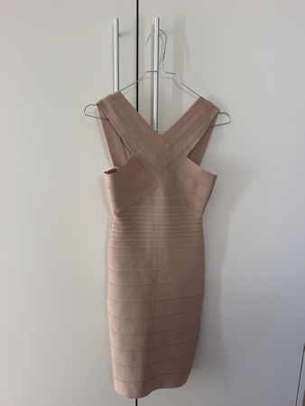 Herve Leger Beige Bandage Dress size S (fits XS too)