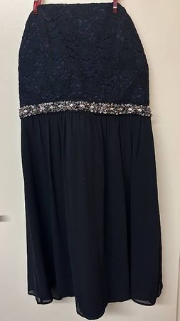 MARIE BLANC Vintage Abendkleid Gr. 40 dunkelblau NEU 