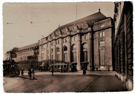 St. Gallen, Fotokarte Bahnhof Trams Oldtimer, gelaufen 1949