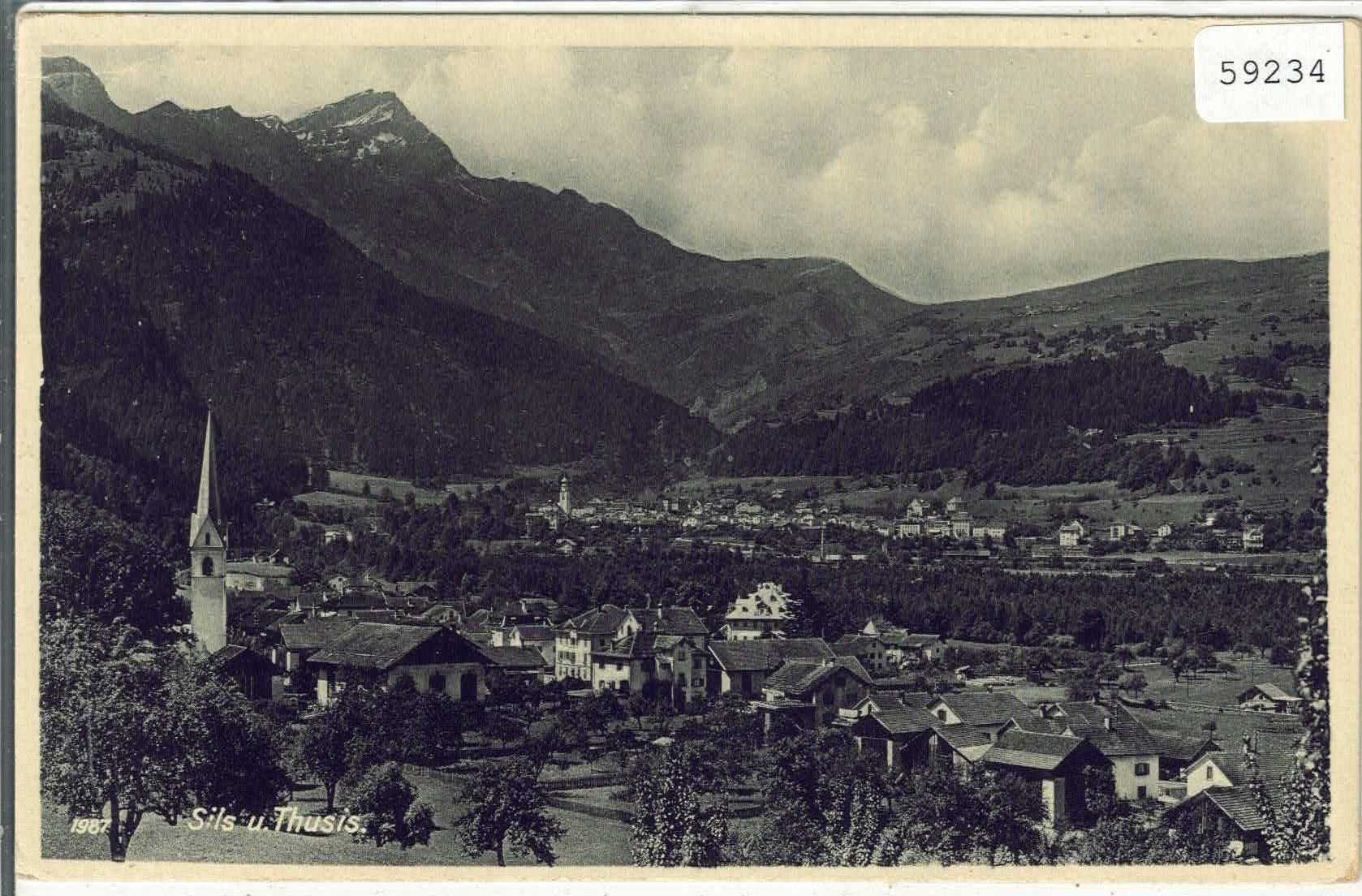 Cartoline postali: Sils und Thusis - Panorama – Usato da Ettingen venduto da Kartenplanet
