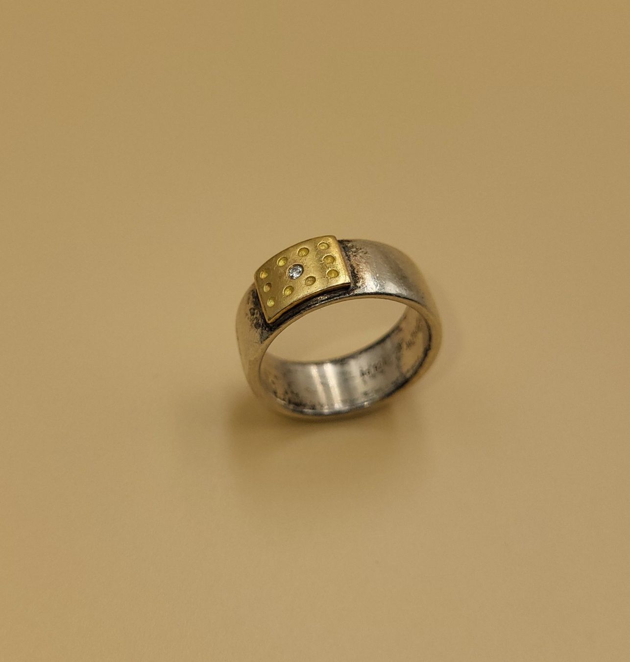 Anelli: 18 Karat 750 Gold/Silber Ring Mit Diamant – Usato da Wald ZH venduto da SwissPawnshop 1