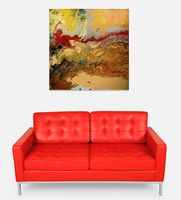 Abstraktes Bild 50x50x1,5 cm bunt, Peinture Quadro Painting
