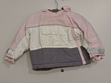 Mädchen Winterjacke Gr. 74 rosa/weiss/grau