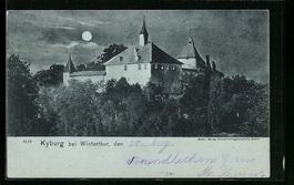 Mondschein-AK Winterthur, Die Kyburg