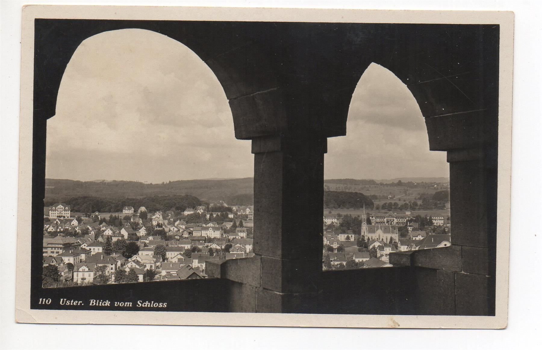 Cartoline postali: USTER Blick vom Schloss – Usato da Jona venduto da philajona