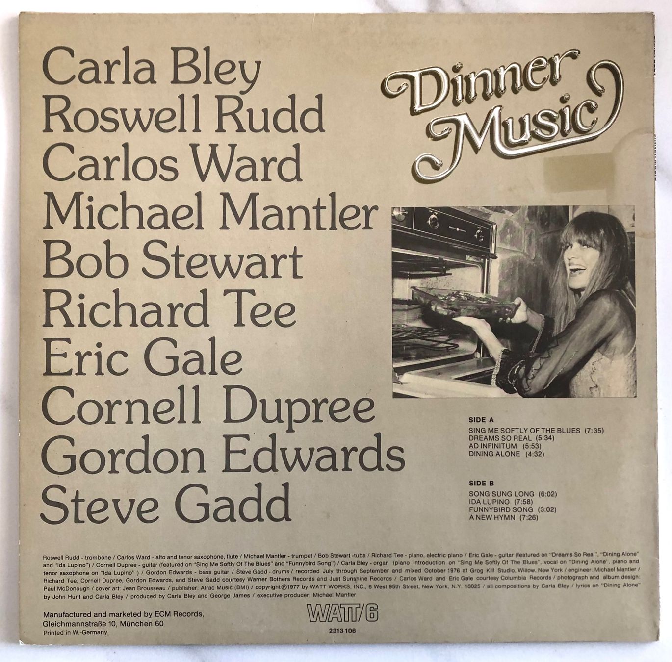 Schallplatten: CARLA BLEY - DINNER MUSIC – Gebraucht aus Poliez-Pittet von Newtown-Records 1